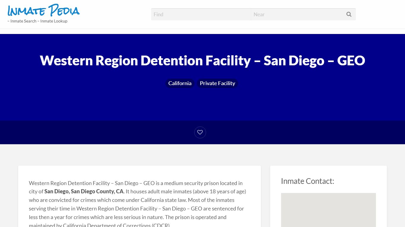 San Diego – GEO - Inmate Search – Inmate Lookup