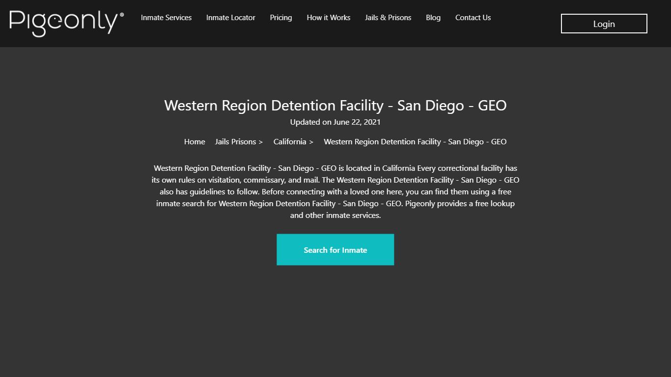 Western Region Detention Facility - San Diego - GEO Inmate ...